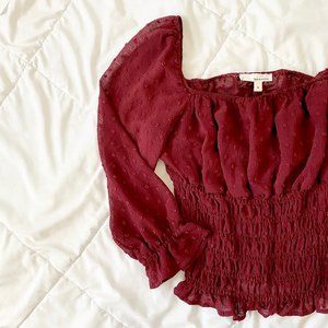 Nordstrom June & Hudson Puff Sleeve Smocked Top